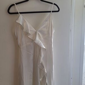 Elegant White Ruffle Dress